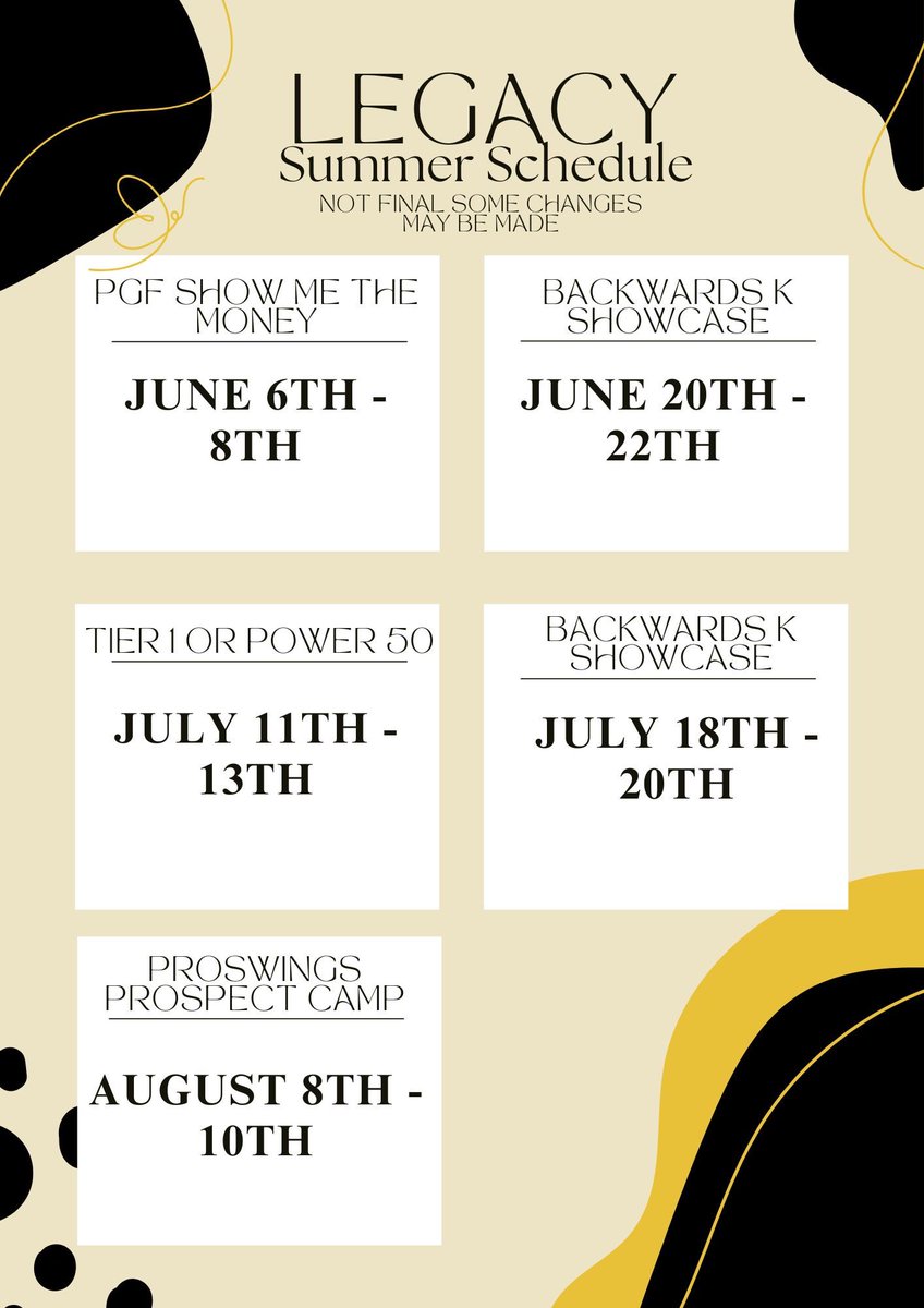LexGleichenhaus's tweet photo. I got my summer schedule!! (This is not the final schedule) https://t.co/hcrFegBCgA