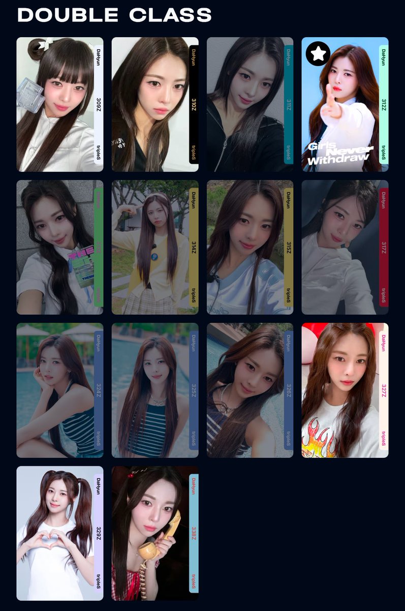SEOAH D318 GIVEAWAY

to join:
- like and rt this tweet
- reply with your id and a gif of your tripleS bias(es) !

extra entries (id jizhuo)
- send me any objekt (+5)
- send me any of my missing dahyun dcos (+20)

ga ends in one week (13/01) !