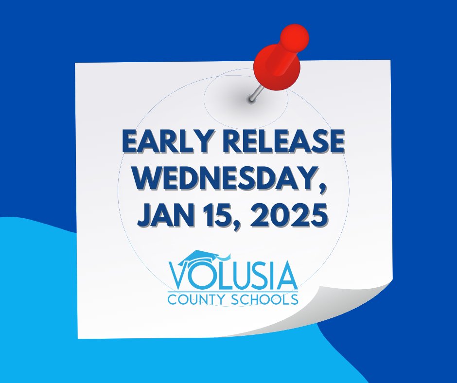 📢 Reminder VCS Families! Wednesday, January 15, 2025, is an Early Release Day!
Please check with your school for the exact time of dismissal.