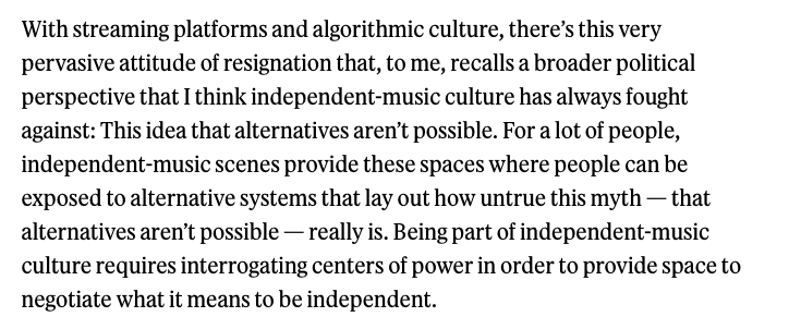 Spoke w/ <a href="/lizpelly/">liz pelly</a> about her new book, 'Mood Machine'