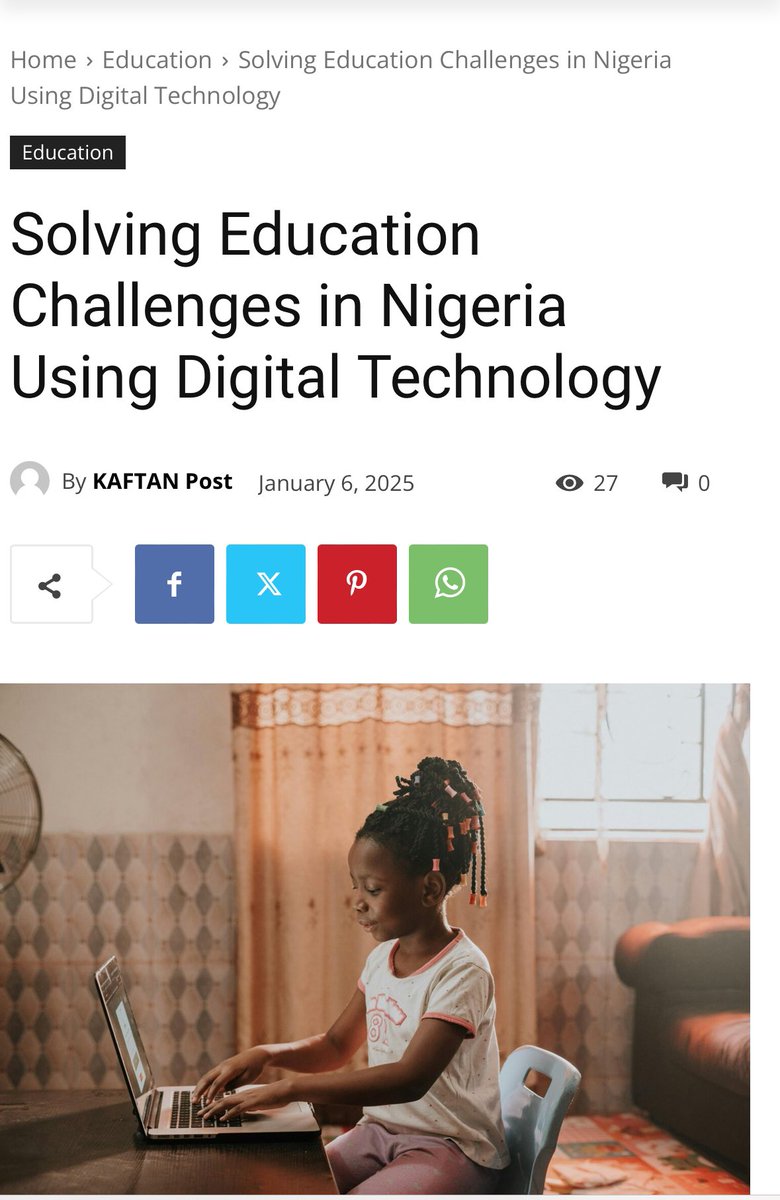 As a technologist by trade, there’s almost no day that I don’t think about where we are with technology in Nigeria and the role of technology in solving the education problem. This past weekend, I put pen to paper kaftanpost.com/solving-educat…

Cheers to a productive new week!