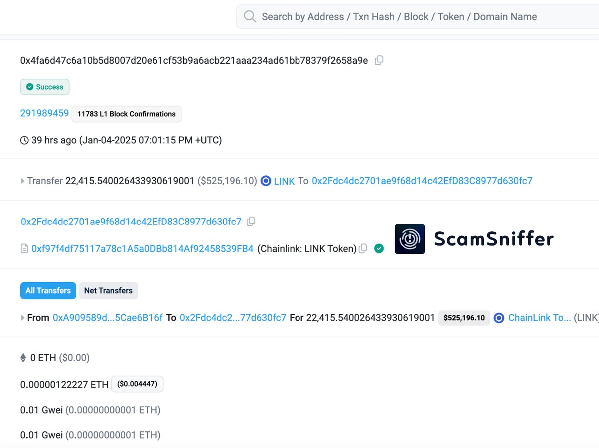 realScamSniffer's tweet photo. ⚠️ Security Alert: A victim lost $520K after signing a malicious transaction on a fake bridge website.

The scammer targeted DeFi Telegram groups, waiting for users to ask about faster bridge solutions.

Key lesson: Always verify URLs. Scammers are patient and strategic. 🧵 https://t.co/PAAVe5MVLn