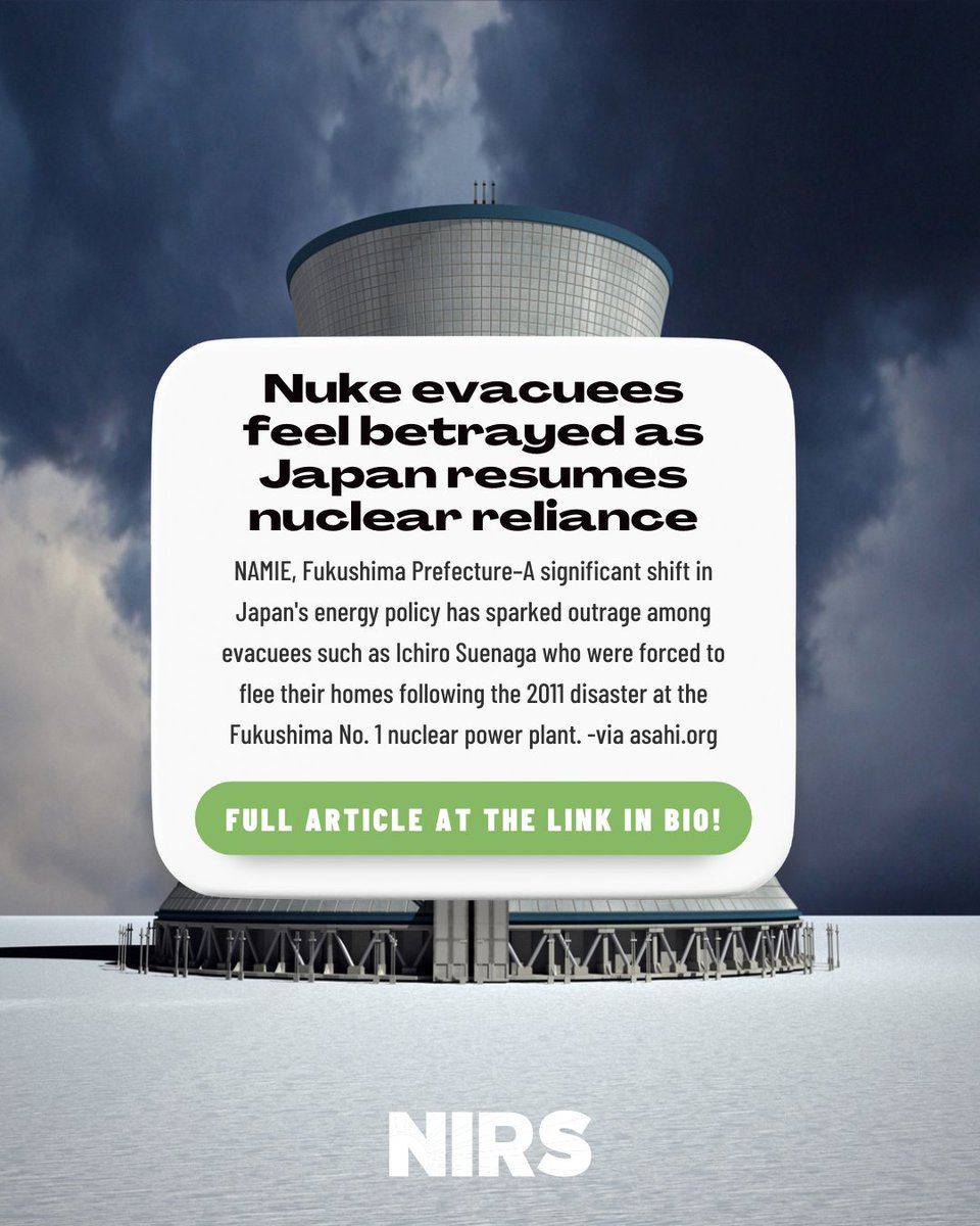 In Fukushima, evacuees like Ichiro Suenaga still can't return home 13 years after the nuclear disaster. Now, Japan’s new energy plan backtracks on reducing reliance on nuclear power—a devastating betrayal to those displaced.

We must not forget Fukushima. #NuclearTruth #Fukushima