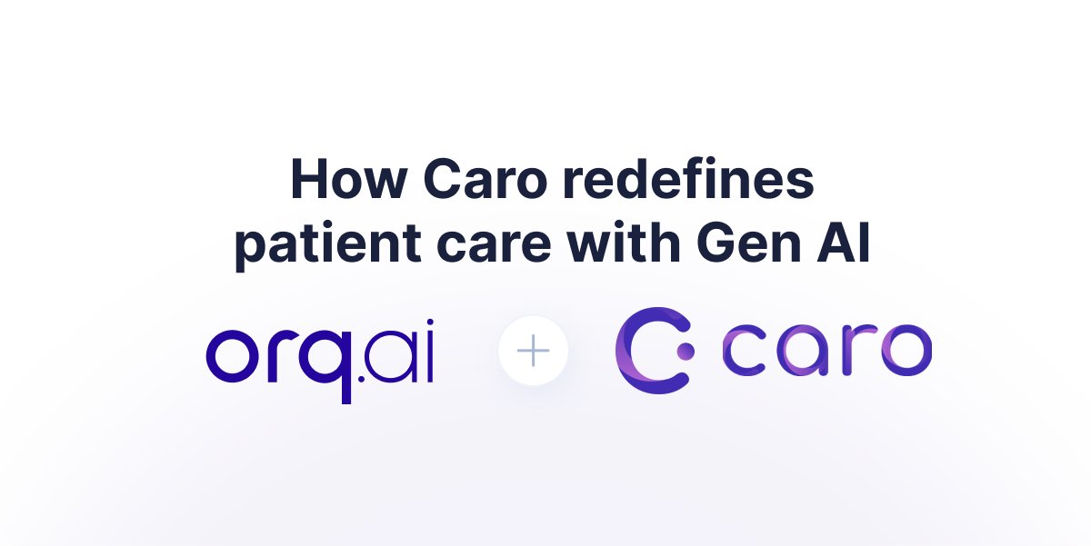 orq.ai (@orq_ai) on Twitter photo How do teams at AI-native SaaS companies accelerate ๐๐ถ๐บ๐ฒ-๐๐ผ-๐บ๐ฎ๐ฟ๐ธ๐ฒ๐? ๐จ
๐๐ฎ๐๐ โ by using <a href="/orq_ai/">orq.ai</a> to speed up the AI product development workflow. ๐
Discover how the team at <a href="/carohealth/">Caro Health</a> uses our platform to revolutionize patient care with Generative AI. ๐ How do teams at AI-native SaaS companies accelerate ๐๐ถ๐บ๐ฒ-๐๐ผ-๐บ๐ฎ๐ฟ๐ธ๐ฒ๐? ๐จ
๐๐ฎ๐๐ โ by using <a href="/orq_ai/">orq.ai</a> to speed up the AI product development workflow. ๐
Discover how the team at <a href="/carohealth/">Caro Health</a> uses our platform to revolutionize patient care with Generative AI. ๐