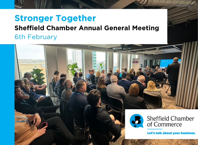 WE ARE STRONGER TOGETHER! 
 
Annual General Meeting;
🗓 Thurs 6th Feb
📍 S1  

Chamber Member? You are invited!  

Celebrate &amp; hear about what we, &amp; our community, have been up to over the last 12 months.  

Members only. Sign in and book scci.org.uk/events/stronge…