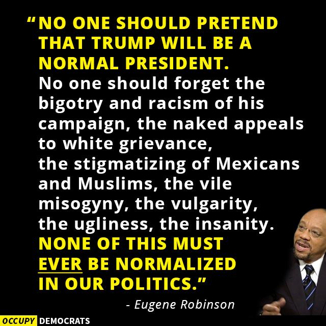 Is there anything at all normal about Donald Trump?  Yes or No?  🤔