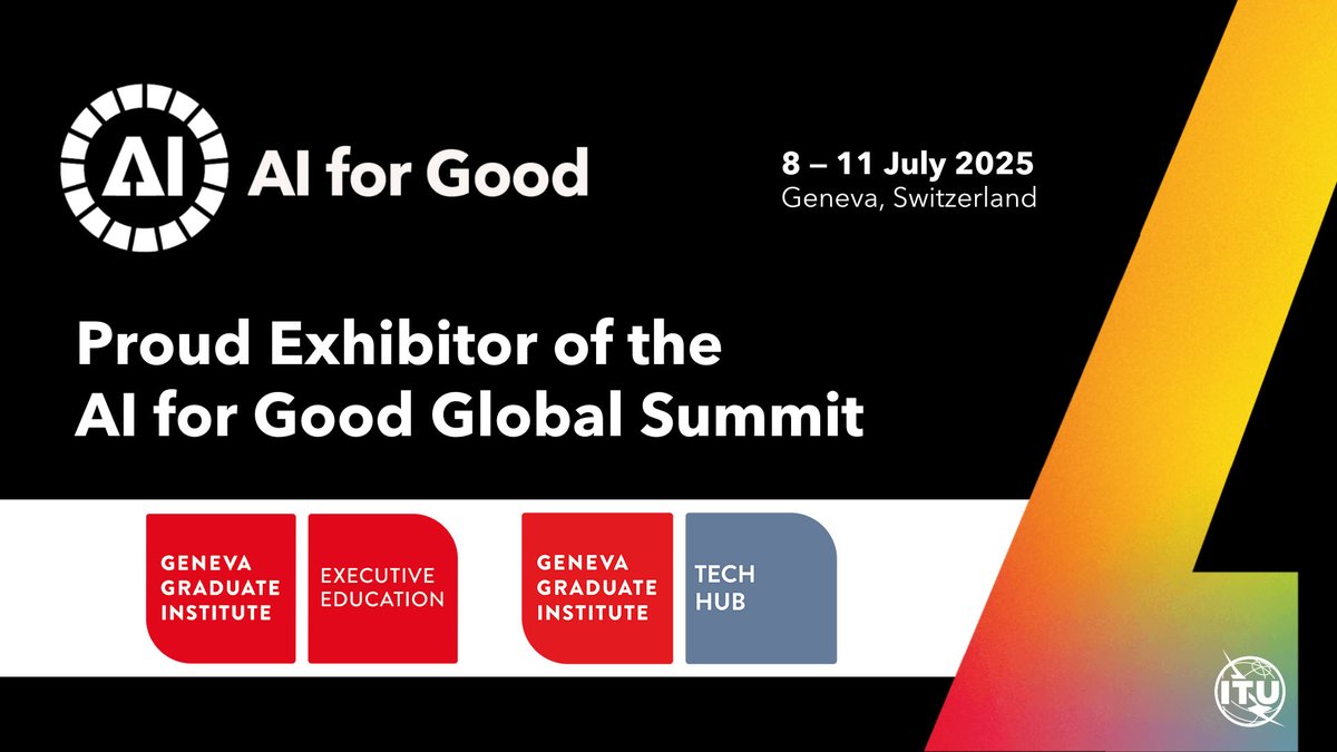 Geneva Graduate Institute | Executive Education (@gvagrad_execed) on Twitter photo π Thrilled to announce that our team, together with the Tech Hub, will attend the #AIforGood Global Summit - π
8 to 11 July 2025 π Palexpo - Geneva, Switzerland.
Let's visit our booth and engage in conversations shaping the future of #AIGovernance.
<a href="/AIforGood/">AI for Good πΊπ³ #AIforGood</a>
<a href="/GVAGrad/">Geneva Graduate Institute</a> π Thrilled to announce that our team, together with the Tech Hub, will attend the #AIforGood Global Summit - π
8 to 11 July 2025 π Palexpo - Geneva, Switzerland.
Let's visit our booth and engage in conversations shaping the future of #AIGovernance.
<a href="/AIforGood/">AI for Good πΊπ³ #AIforGood</a>
<a href="/GVAGrad/">Geneva Graduate Institute</a>