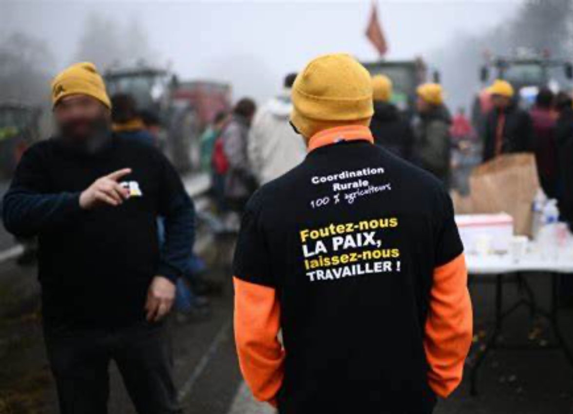vetopatriote's tweet image. #AgriculteursEnColère 
6/01 devant l’Elysée avec Christophe agriculteur.

«Ça il faut le faire savoir au monde entier!
En France maintenant quand on se bat pour vivre,on peut être mis en #gardeàvue pour port de bonnet,c’est même plus un gilet,c’est un #bonnetjaune ! »
#Philippot