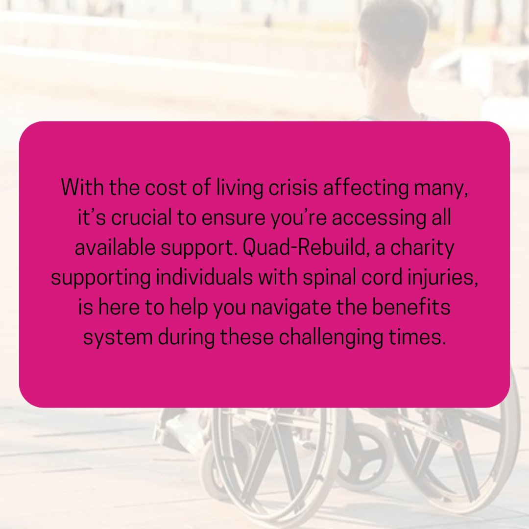 QuadRebuild18's tweet image. If you&apos;re living with a spinal cord injury or other long-term health condition, you may be eligible for a range of benefits that can provide crucial financial relief. Swipe to learn these benefits

🔗quad-rebuild.co.uk 

#InjuryAwareness #CharitySupport #QuadRebuild