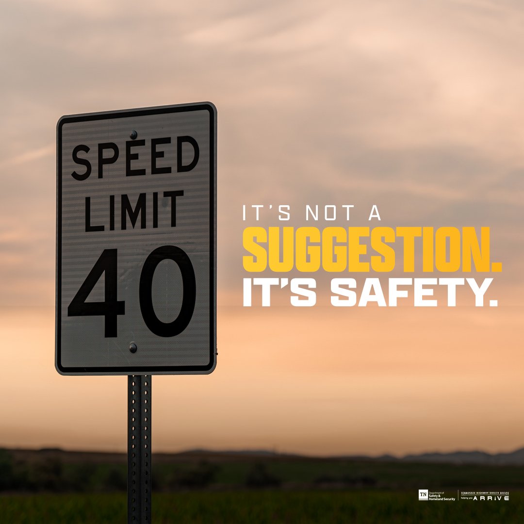 The posted speed limit is there for dry, ideal road conditions. If it’s wet, snowy, or icy, drivers should be going under the speed limit.

Speeding contributed to over 21,000 crashes between 2021-2023. tntrafficsafety.org/speeding #SlowDownTN