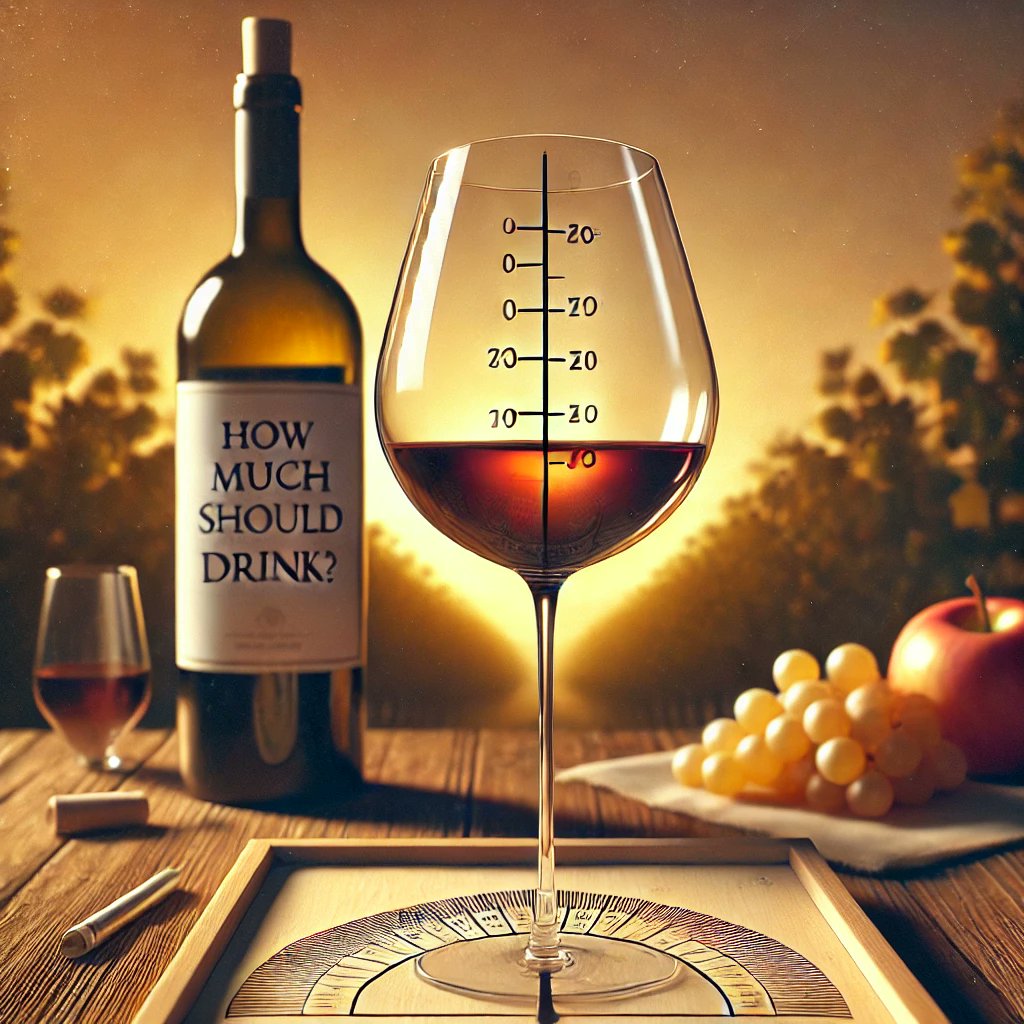 Taitinger's tweet image. We asked AI: how much wine we should drink? This is the image it generated. What do you think? Is that enough? (looks like sundial also?) - and an apple? 
#wine #ArtificialInteligence #WineShop #ai