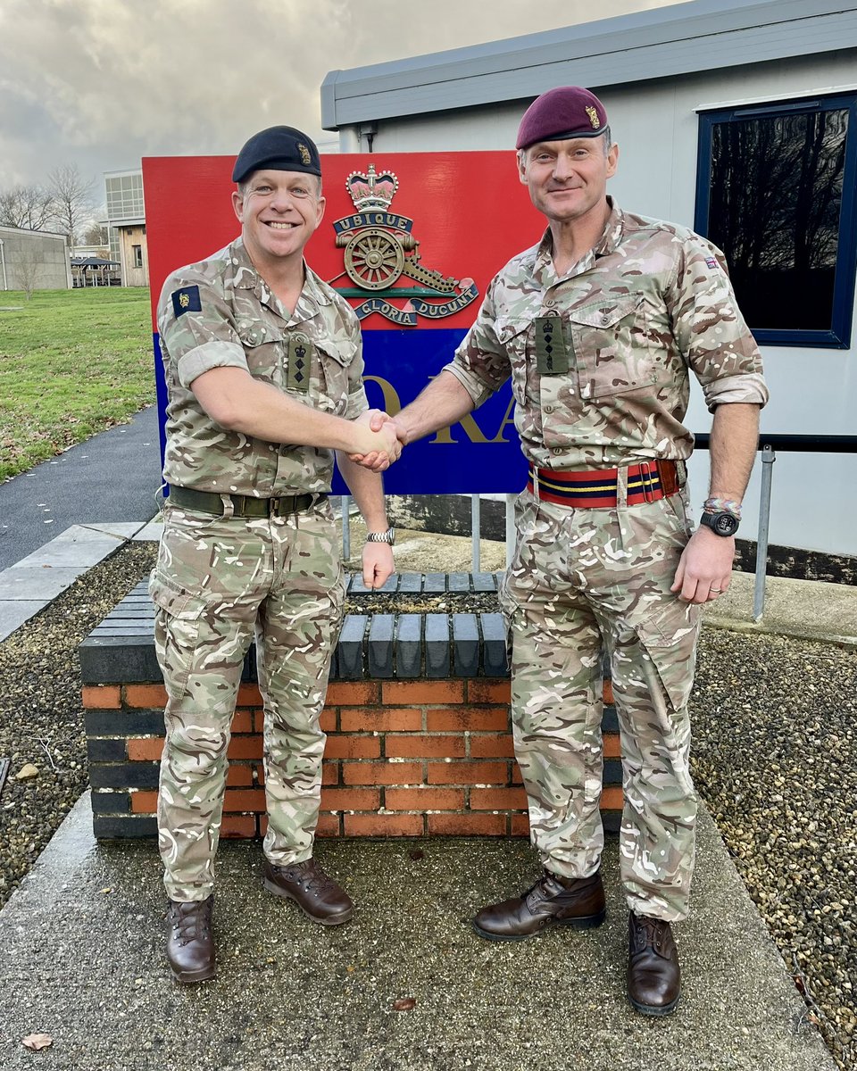 Royal Artillery (@royalartillery1) on Twitter photo Today we bid farewell to Col Charlie Harmer, who has promoted and will become Comd <a href="/BFSouthAtlantic/">BFSAI</a>. We welcome our new <a href="/Regt_Col_RA/">ColonelGunners</a>, Col Paddy Farrell, who will be getting straight into his new role with the Regt Selection Boards at the <a href="/RMASandhurst/">Royal Military Academy Sandhurst</a> tomorrow!
#FINDandSTRIKE Today we bid farewell to Col Charlie Harmer, who has promoted and will become Comd <a href="/BFSouthAtlantic/">BFSAI</a>. We welcome our new <a href="/Regt_Col_RA/">ColonelGunners</a>, Col Paddy Farrell, who will be getting straight into his new role with the Regt Selection Boards at the <a href="/RMASandhurst/">Royal Military Academy Sandhurst</a> tomorrow!
#FINDandSTRIKE