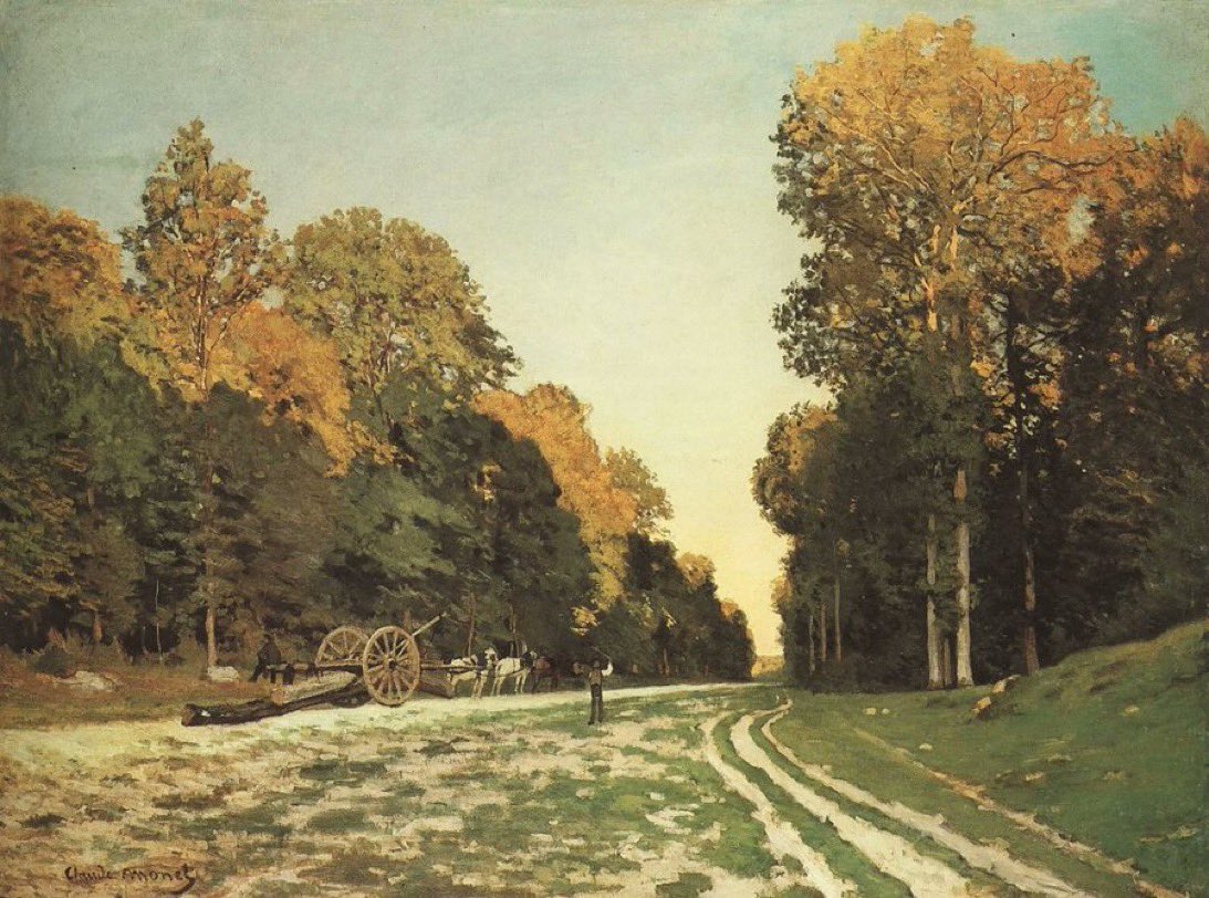 allontanarsio's tweet photo. Claude Monet's different paintings of Fontainebleau https://t.co/lBitYXAMJc
