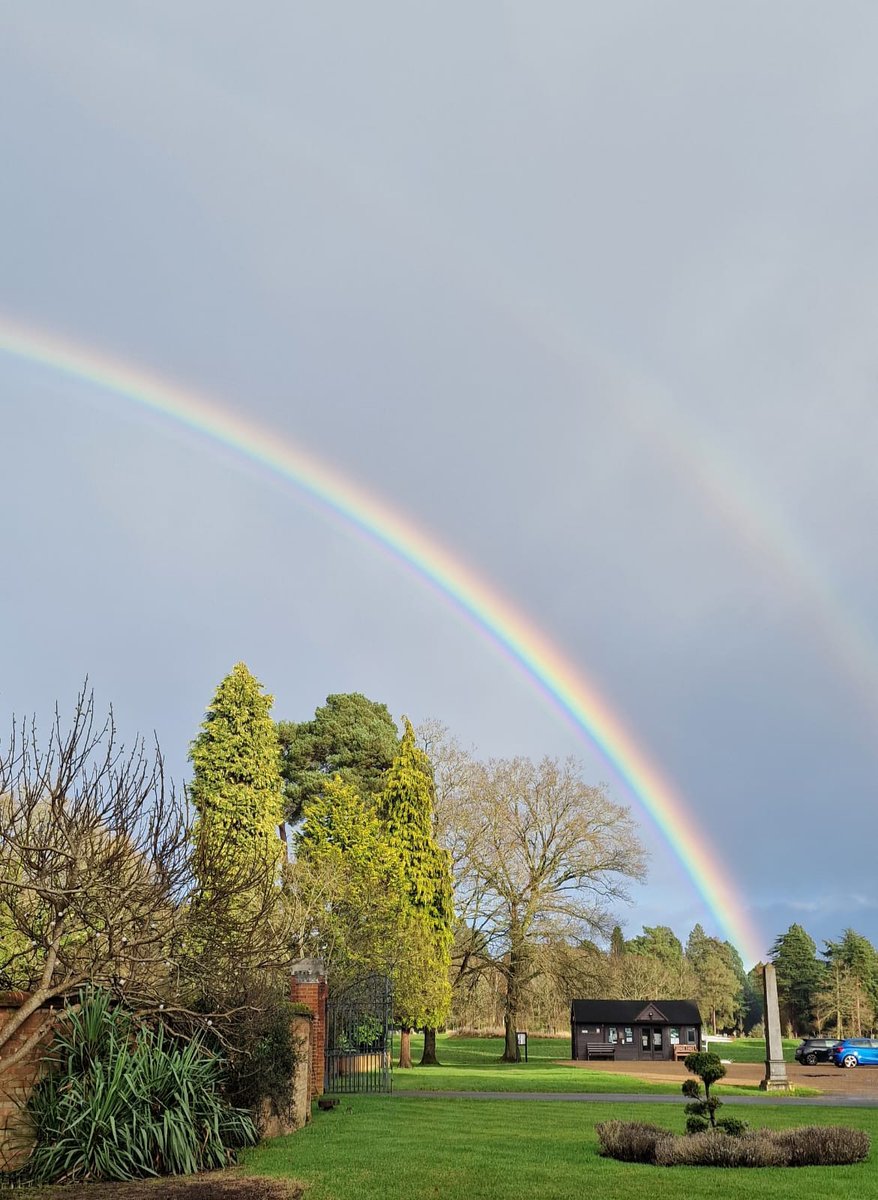 Spectacular rainbow arching across the cemetery skyline earlier today.
