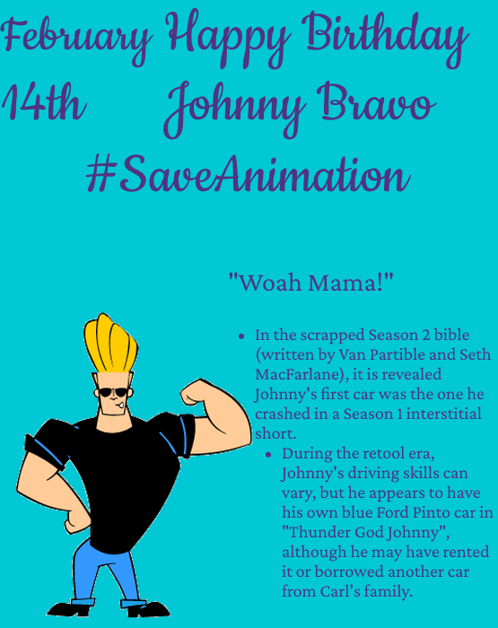 GreenOnion74039's tweet image. Happy Birthday Johnny Bravo of Johnny Bravo

#SaveAnimation #JohnnyBravo