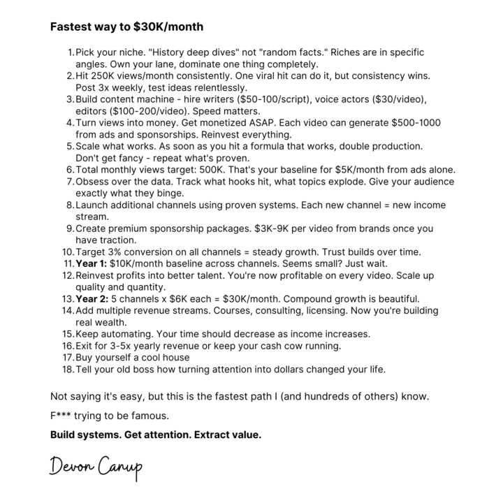 devoncnp's tweet image. Fastest way to $30k/month