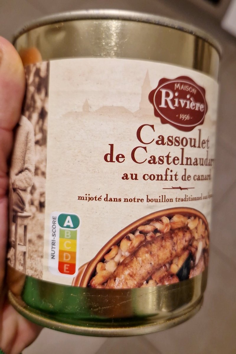 Razón 46904312 para hacerse francés: una cassoulet con confit de pato y salchichas de Toulouse tiene nutriscore A 

#vivelafgans ✊🏻🇫🇷