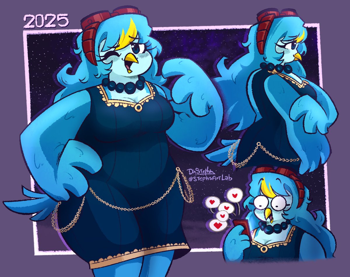 StephsArtLab's tweet image. 💙Starting off strong, with the first ever Martlet Monday of the year!💙
Glad you all liked her new years dress, so I figured I doodle it once more ;)
#UndertaleYellow #UTYGoldenYears #Martlet