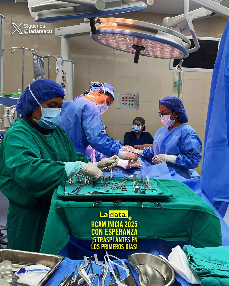 #Tendencia HCAM inicia 2025 con esperanza ¡5 trasplantes en los primeros días!

El Hospital Carlos Andrade Marín (HCAM) comenzó el 2025 con una destacada labor al realizar 5 trasplantes en la primera semana del año, incluyendo dos renales y tres de córnea. Con estos