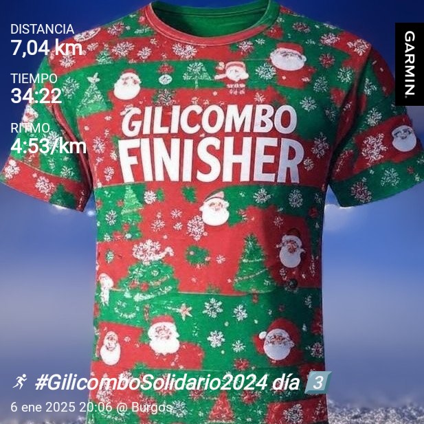 Jabatos Running Club (@jabatosrc) on Twitter photo Llegada a meta del #Gilicombo <a href="/gilicombo/">Gilicombo 2024</a> #GilicomboSolidario de esta Navidad
Últimos kilómetros sumados desde #Burgos el día 3️⃣ del #GilicomboSolidario2024 y como anteriormente con kms a favor de <a href="/FMiradasTEA/">Fundación Miradas</a>
Un orgullo "ganar" y lucir "la zamarra" del #Gilicombo2024 Llegada a meta del #Gilicombo <a href="/gilicombo/">Gilicombo 2024</a> #GilicomboSolidario de esta Navidad
Últimos kilómetros sumados desde #Burgos el día 3️⃣ del #GilicomboSolidario2024 y como anteriormente con kms a favor de <a href="/FMiradasTEA/">Fundación Miradas</a>
Un orgullo "ganar" y lucir "la zamarra" del #Gilicombo2024