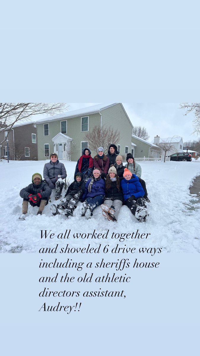 A whole group of kids from various teams/extracurriculars worked together. I’m saying everyone is winning today! #snowdayGales