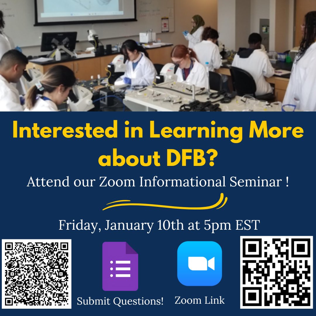 If you’re looking for more information about the Developing Future Biologists Summer Short Course, please attend our informational zoom session!