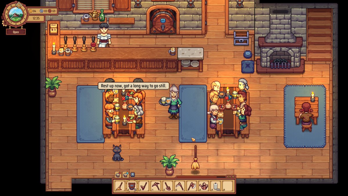 Snow days are for reading books and running a tavern... 😊❄️