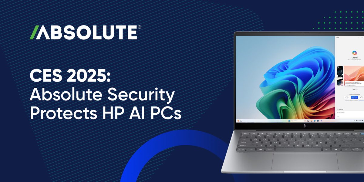 #CES2025: Absolute Security Provides Protection for <a href="/HP/">HP</a> and other AI PCs. Learn more about how to take advantage of a 1-year special offer from Absolute today to strengthen device and data security: bit.ly/4h62pnY <a href="/CES/">CES</a> #cybercrime #cybersecurity #AI #AIPC #Privacy