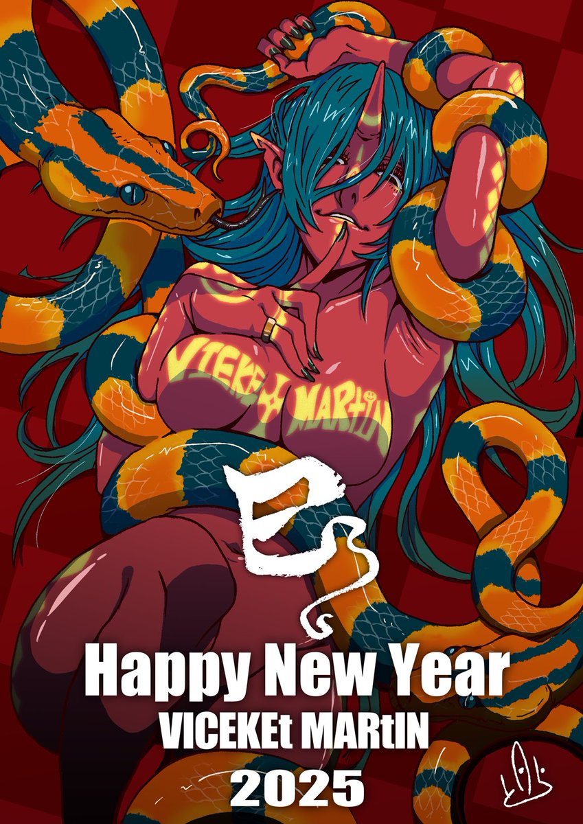 tt_drawing's tweet photo. 🎍新年明けましておめでとうございます🎍

昨年は様々な方に作品を見て頂き 反応頂けました、心より感謝申し上げます。

今年も励んで参りますのでどうか宜しくお願い致します。

#年賀状イラスト2025 #年賀状イラスト #OC #１月になったのでフォロワーさんに自己紹介しようぜ #HappyNewYear2025 https://t.co/Val0CAuNuB