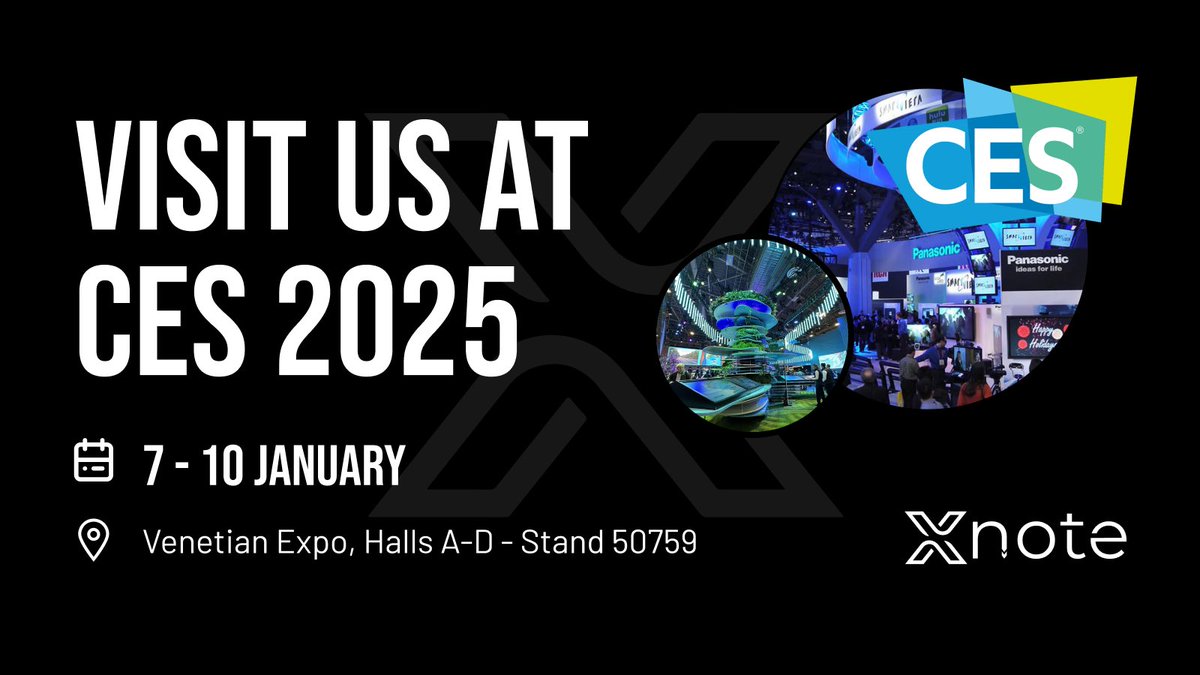 XNote_AI's tweet image. 🚨 Join us at #CES2025 Las Vegas!

Experience the magic of technology that captures thoughts as you write ✍️✨

📍 Venetian Expo, Halls A-D, Stand 50759
📅 Jan 7-10, 2025

Ready to redefine writing? 👀

#XNote #Innovation #FutureOfWriting