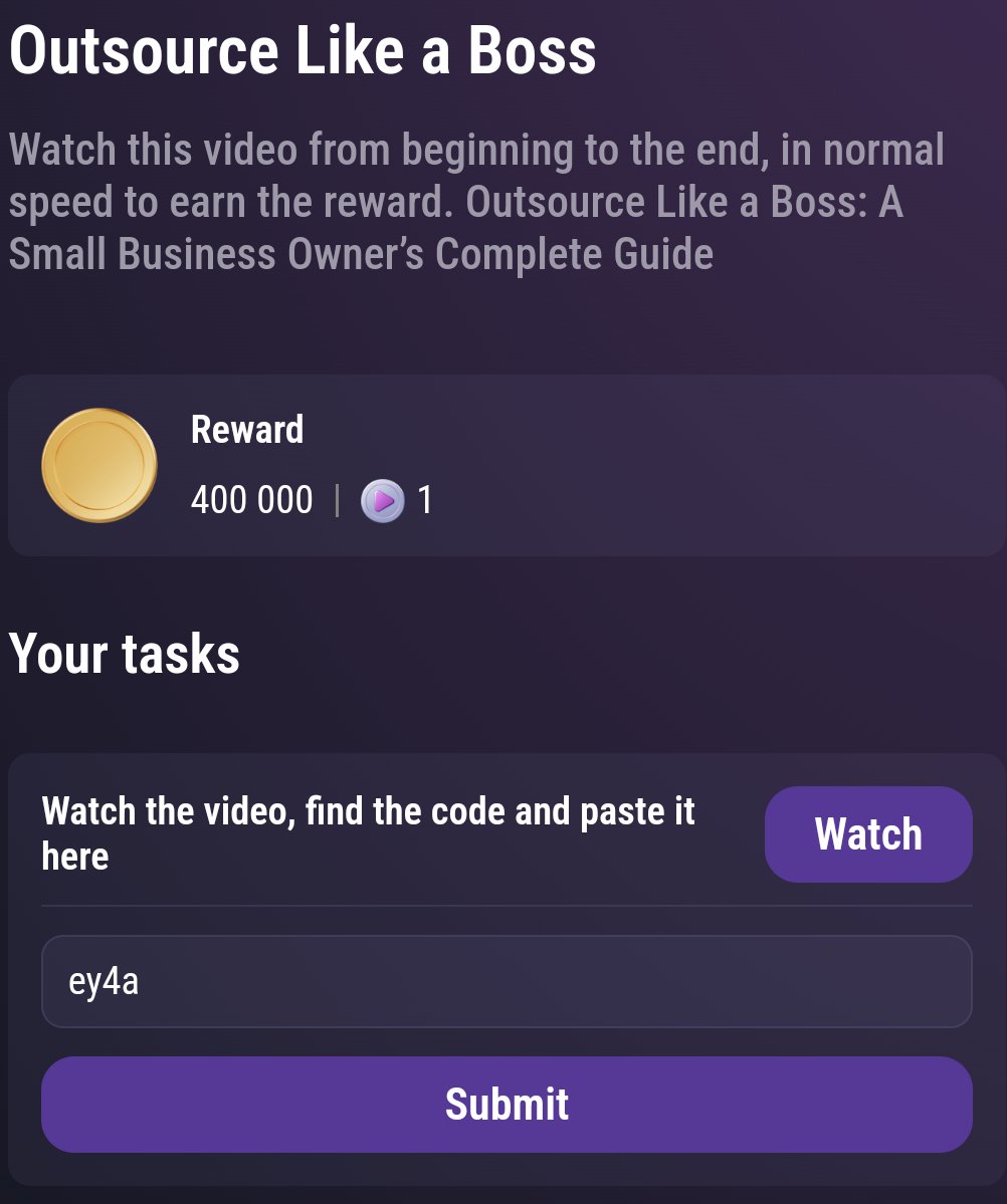 dailydroptap's tweet image. Tapswap Codes 6 JAN !!
➡️ - Outsource Like a Boss
✅ - ey4a
Join : t.me/tapswap_mirror… 🎁 +2.5k Shares as a first-time gift
#tapswap #tapswapcode #tapswapcodes