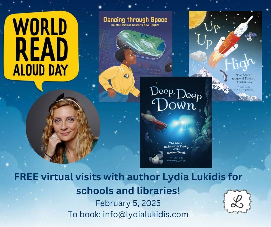 Excited to offer 5 FREE presentations for #WRAD! I can read one of my 3 STEM books, &amp; the presentations are interactive and fun. Email me here to sign up info@lydialukidis.com.
#writingcommunity #kidlit #education #libraries #books #science #literacy #worldreadaloudday