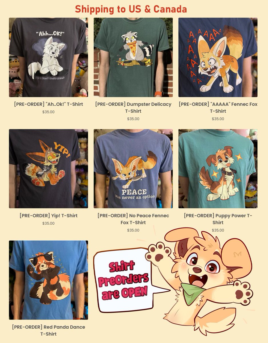 Exciting news! 👕 Pre-Orders Are Now Open! 🐶✨

Pre-orders will remain open for 2 weeks, though they may close sooner if demand exceeds manageable quantities.

get 'em here: shop.waywardmutt.art

🧡