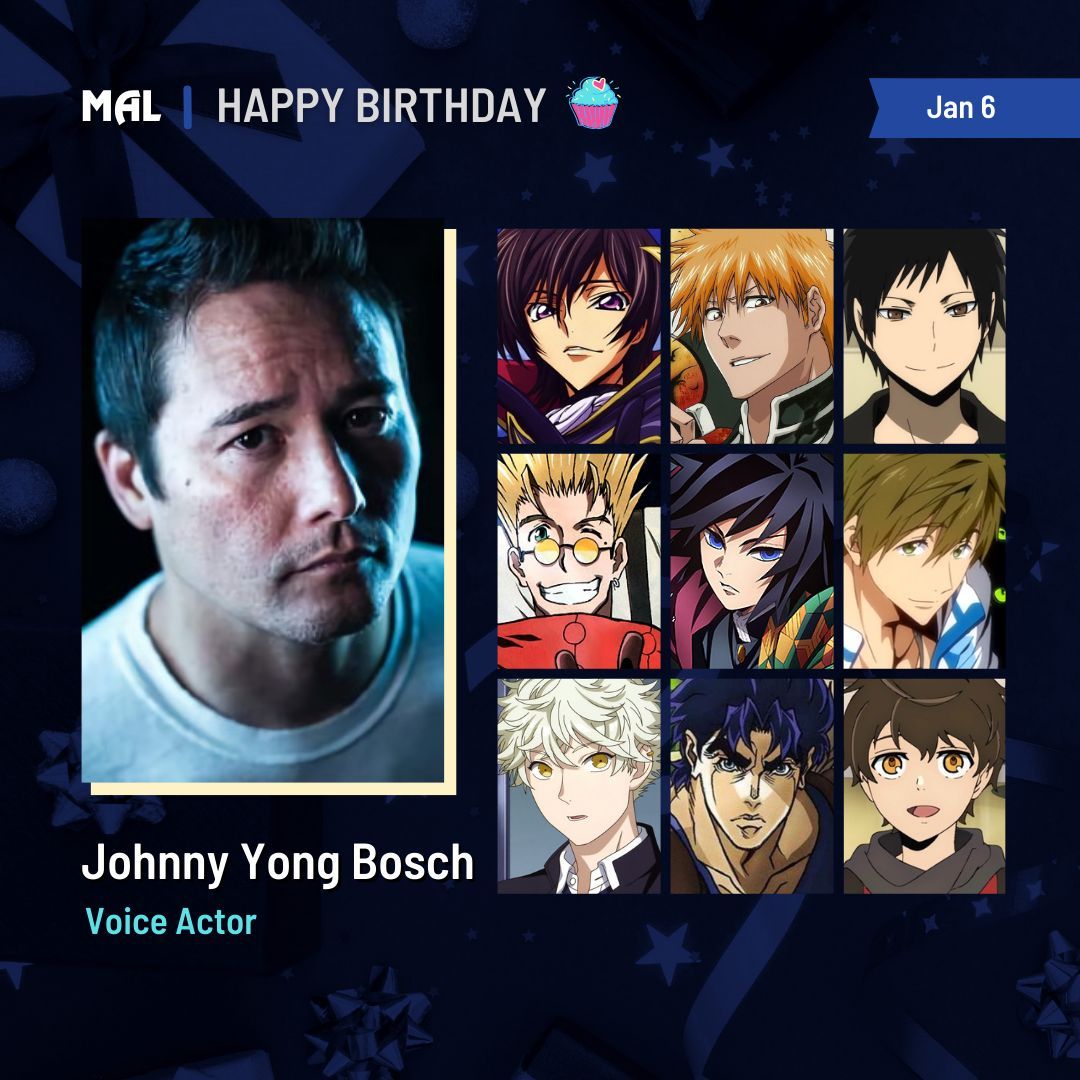 myanimelist's tweet image. Happy birthday to Johnny Yong Bosch! 🎂 

Full profile: listani.me/JohnnyYongBosch