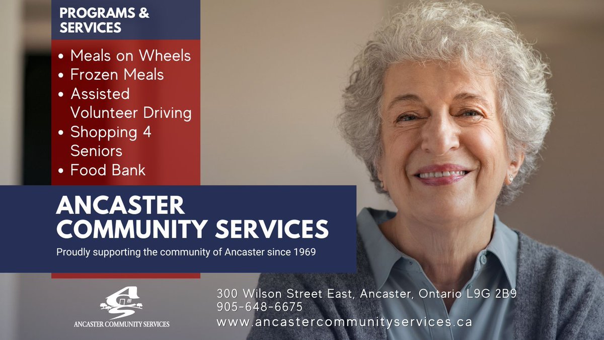 Now that the holidays are over, we are back to our regular hours Mon-Fri from 9am-4pm. The Food Bank is open on Mon &amp; Tues from 9:30am-3:30pm by appointment only. 

More Info:
☎️ ACS: 905-648-6675
☎️ Food Bank: 905-973-1180
🌐 buff.ly/3TDFs2k

#AncasterCommunityServices