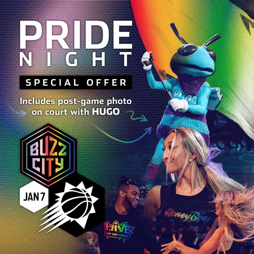 Catch yall tomorrow for Pride Night!  Take advantage of our ticket offer and snap a pic with me after the game! 

hornets.spinzo.com/?group=hornets…