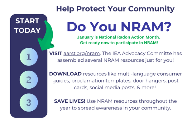 📷 January is National Radon Action Month! 📷

Visit aarst.org/nram for free NRAM resources.
Download multi-language consumer guides, proclamation templates, door hangers, postcards, social media posts, and more.
#NRAM #RadonActionMonth #IndoorAirQuality #STOPRADON