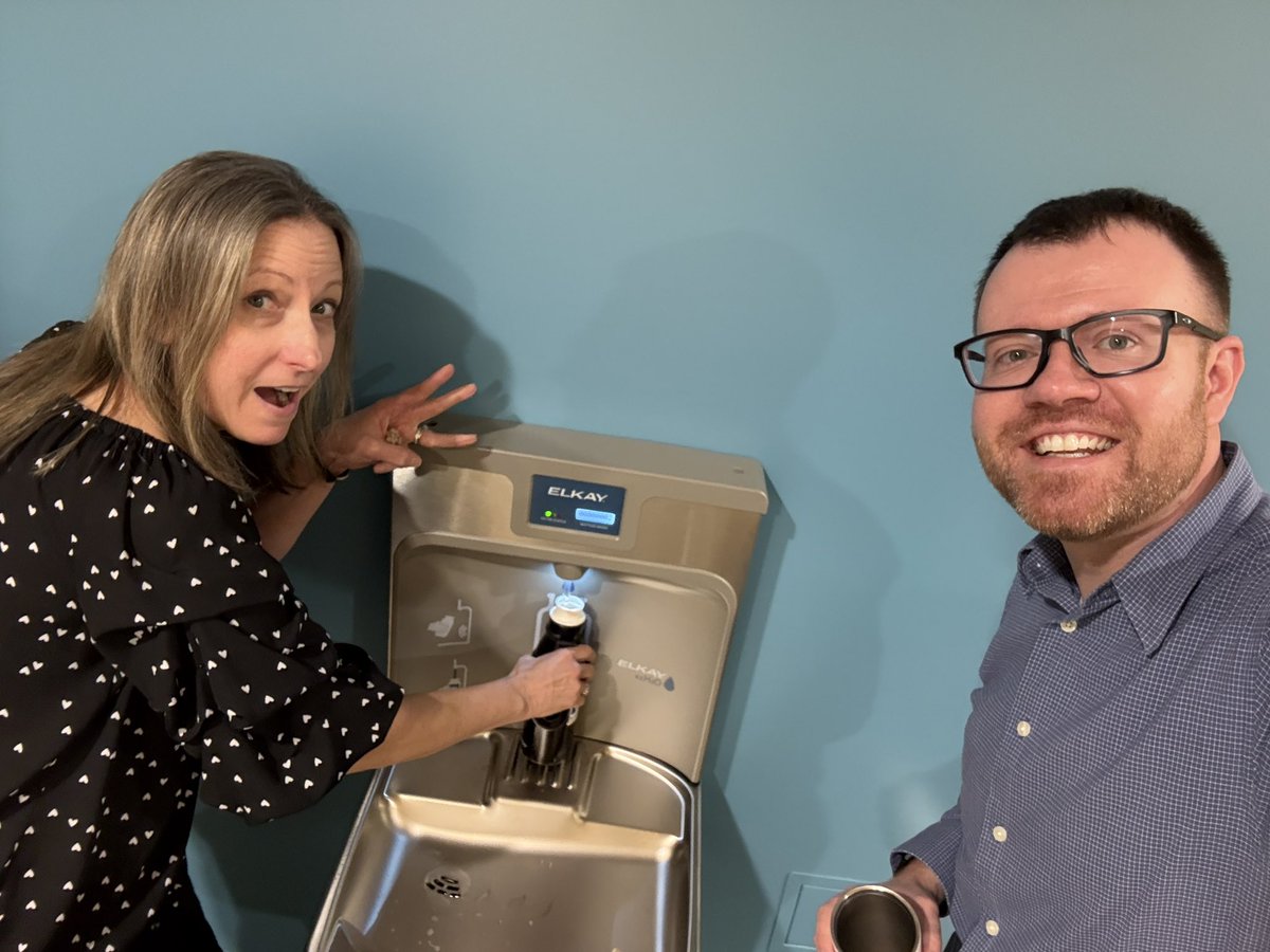 roblydick's tweet photo. After 6+ years of us begging, we finally have a water bottle filler on the 6th floor of @building_walker!! @MarisaFerger https://t.co/hhCzE8DmMO