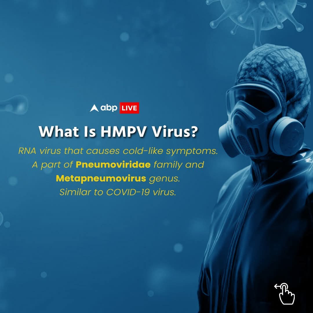 iamsadekkhan's tweet photo. #HMPV!
A new virus spreading in #China, #Malaysia, #Japan and #India.
This virus consists the same features similar to COVID-19. 
Stay safe everyone, and follow the safety procedures to avoid it. May Allah protects everyone.

Photo crds; ABP Live https://t.co/iyZIyOP1fR