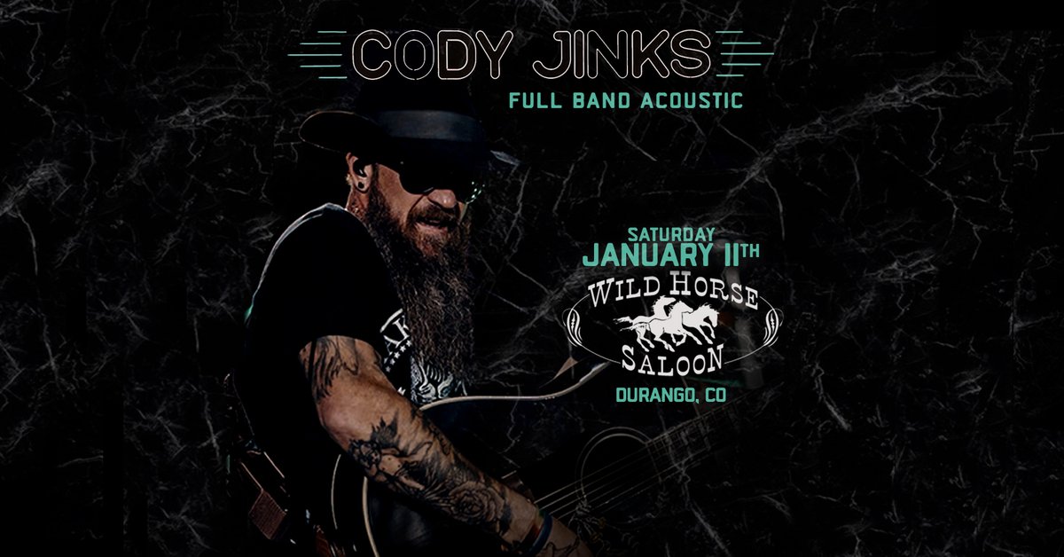 Me and the band are doing a full band acoustic pop-up show at Wild Horse Saloon in Durango, CO on January 11th. Very limited number of tickets available. Get yours here: live.codyjinks.com/DurangoCO