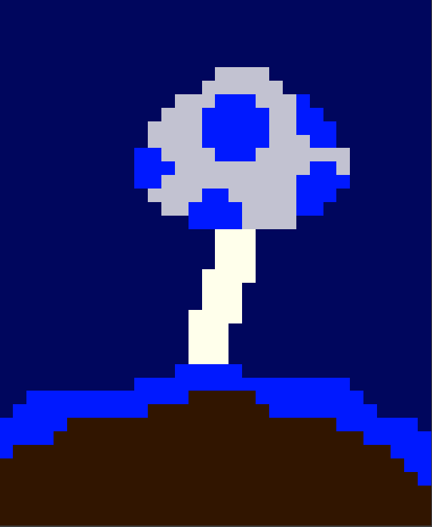 Lua132309's tweet image. terraria glowing mushroom pixel art