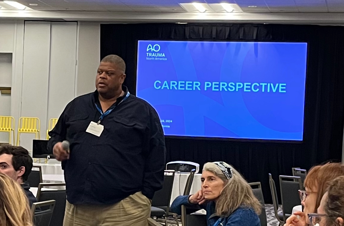 TulaneOrtho's tweet photo. For today's #DoctorSpotlight, we're featuring Dr. Paul Gladden. With 100+ courses under his belt, he shared some wisdom at a recent #AOTrauma. He was amazed at the turnout and the engagement. His commitment to supporting AO & Orthopaedic Surgery education, is truly commendable. https://t.co/WCwtYtSrbS