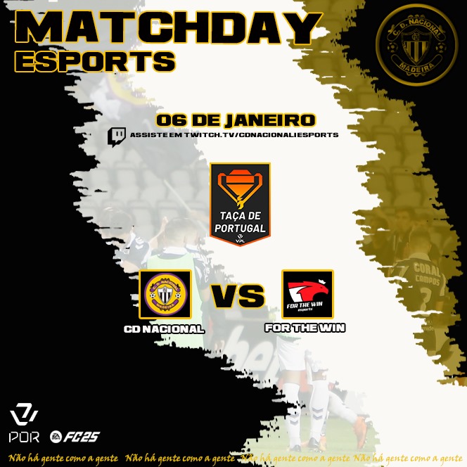 🏆 Taça de Portugal VPL ⚪⚫

A nossa equipa de EAFC 25 pro clubs entra hoje em campo para defrontar a For the win.

Podes assistir em: twitch.tv/cdnacional1esp…

𝑵𝒂̃𝒐 𝒉á 𝒈𝒆𝒏𝒕𝒆 𝒄𝒐𝒎𝒐 𝒂 𝒈𝒆𝒏𝒕𝒆! ⚪⚫

#CDNacionaleSports | #ESports | #ProClubs |#NãoHáGenteComoAGente