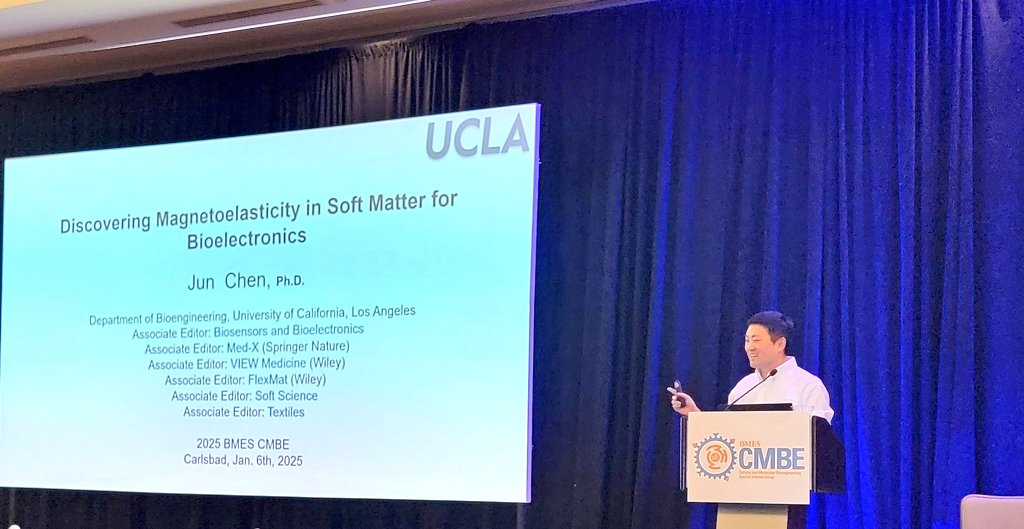 Rising Star <a href="/JunChenLab/">Jun Chen</a> made us feel the pull of magnetoelasticity in soft matter for bioelectronics – where science gets flexible, magnetic, and "shockingly" bio-friendly! 🧲✨