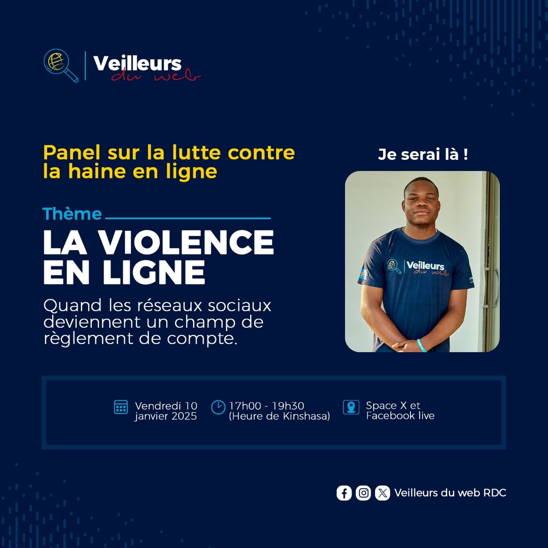 EnockKatongo2's tweet photo. Une simple blague peut devenir une attaque envers une race, religion, genre ou origine.

Le 10 janvier 2024, je participe au panel des @veilleursduweb sur la lutte contre la haine en ligne.

Rejoins-nous ! Crée ton visuel ici : https://t.co/4Wouh8BAuy

#StopLaHaineEnLigne https://t.co/caL2qSkijE