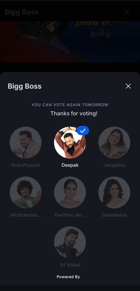 Nirmaladevi80's tweet photo. Cast your vote for #GethuDeepak now, guys 🔥
#DeepakArmy #Deepak𓃵 #DeepakForTheWin
#DeepakForTheTitle
#BiggBossTamil #BiggBoss8Tamil #BiggBossTamil8 #BiggBossTamilSeason8 #BB8 #BiggBossSeason8Tamil https://t.co/wABFR7gnvH