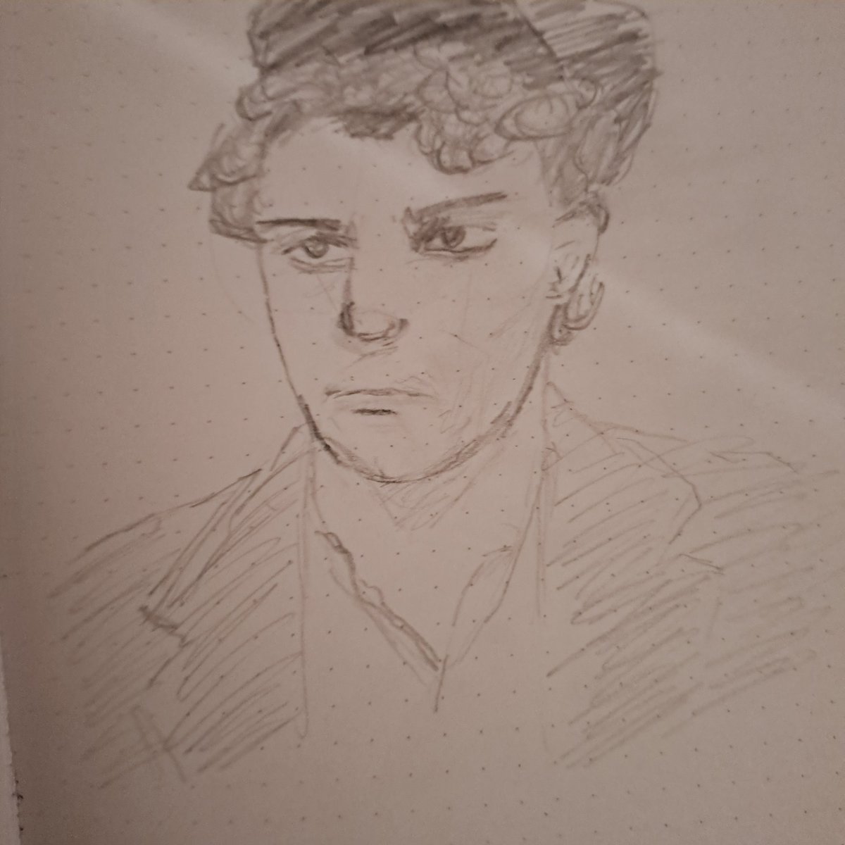 NotSashaJames's tweet image. @_RupertGraves I tried drawing Alec Scudder, but I think I just messed up so bad 😭