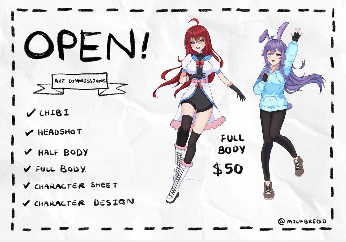 milkbreqd's tweet photo. ❗️First 5 orders gets a free headshot Chibi fully coloured ❗️

⭐️COMMISSION OPEN!  💗 Rt super appreciated! 💗
#animeart #commissionsopen #Vtubers https://t.co/SjTN8eoZYJ