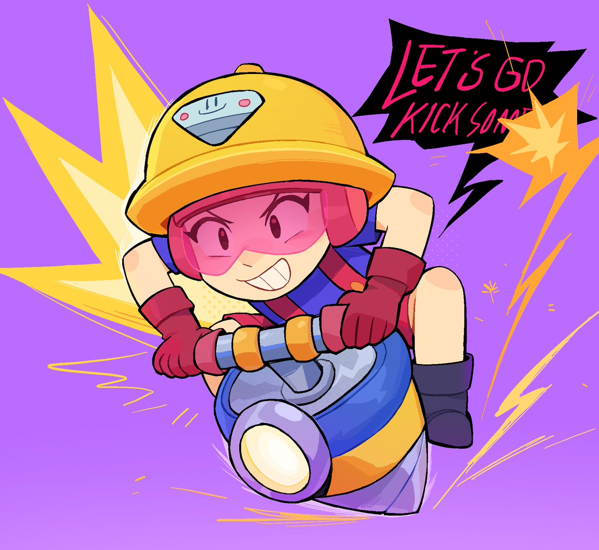 善良的电钻工人正在勤劳地工作