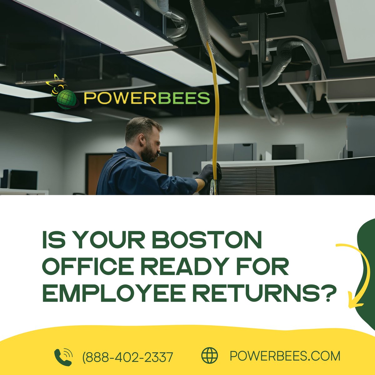 Powerbees's tweet image. Returning to the office after a long break? Ensuring clean and safe air is essential for your team’s productivity and well-being. 🌬️ 

Our air duct cleaning services help eliminate dust, allergens, and bacteria, creating a healthier environment for everyone. A small step in a...